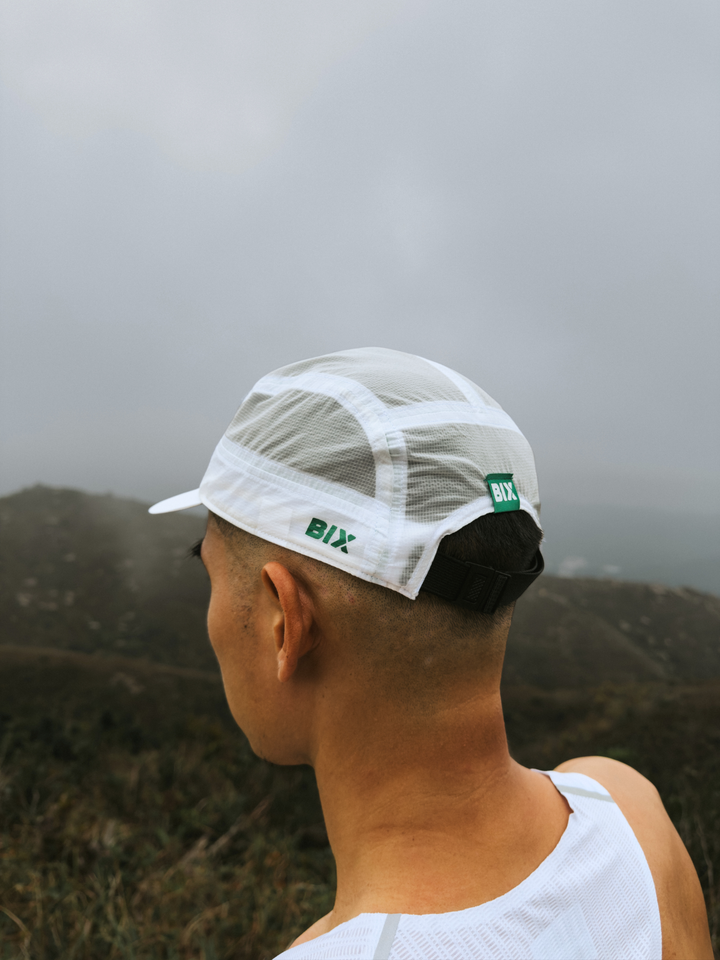 Bix Ultra Light Cap - White with Green Logo