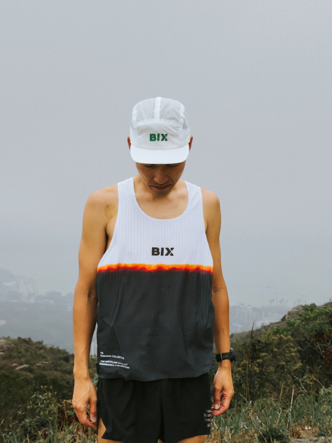 Bix Ultra Light Cap - White with Green Logo