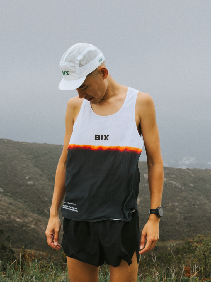 Bix Ultra Light Cap - White with Green Logo