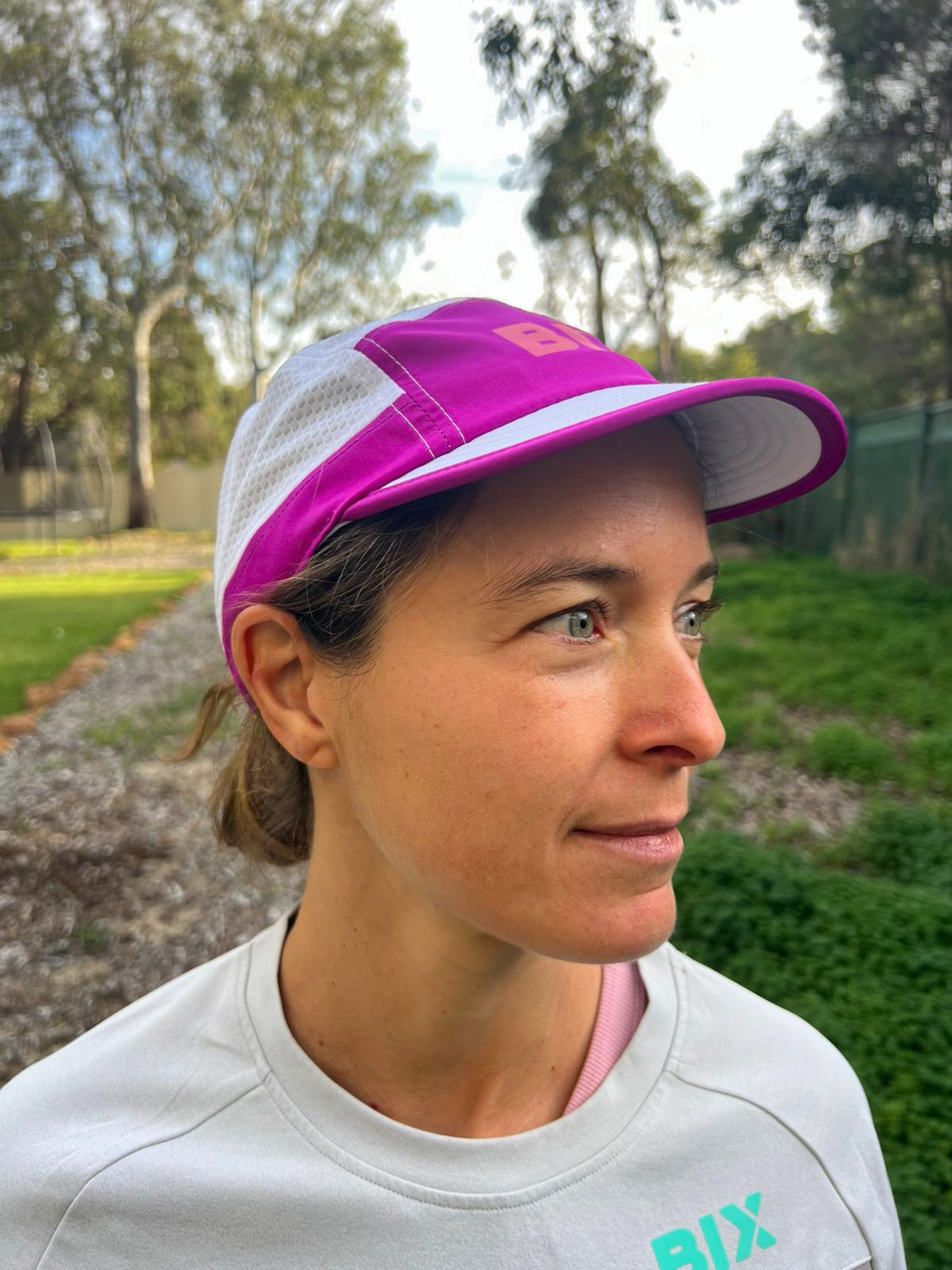 Bix Ultra Light Cap - White and Pink Mesh