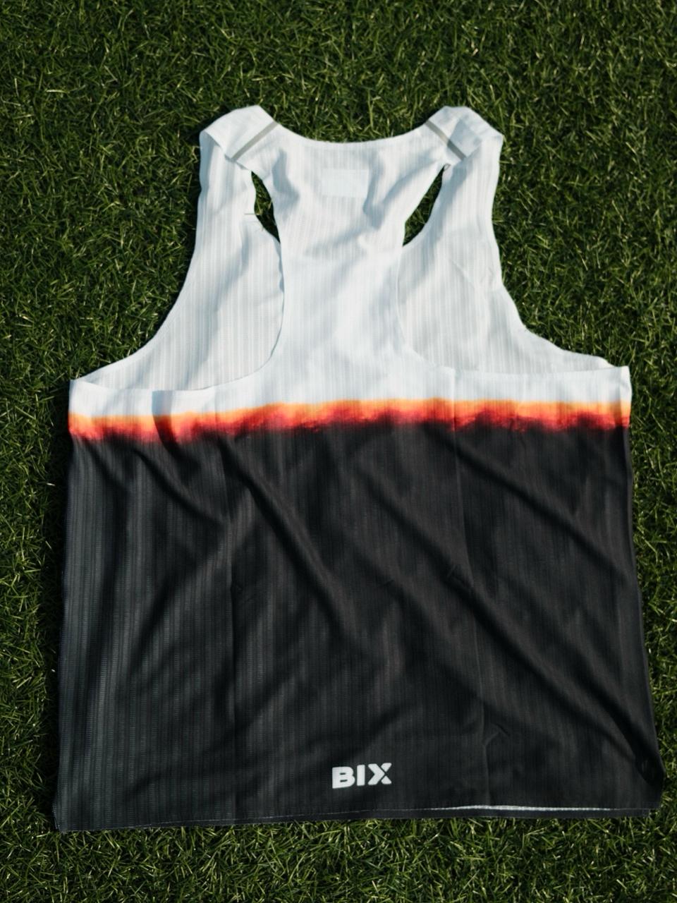 Bix Aeroflow Running Singlet - Black White Fire