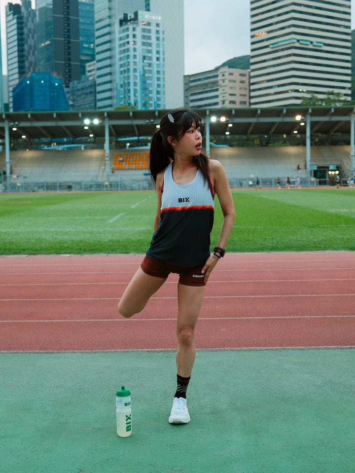 Bix Aeroflow Running Singlet - Black White Fire