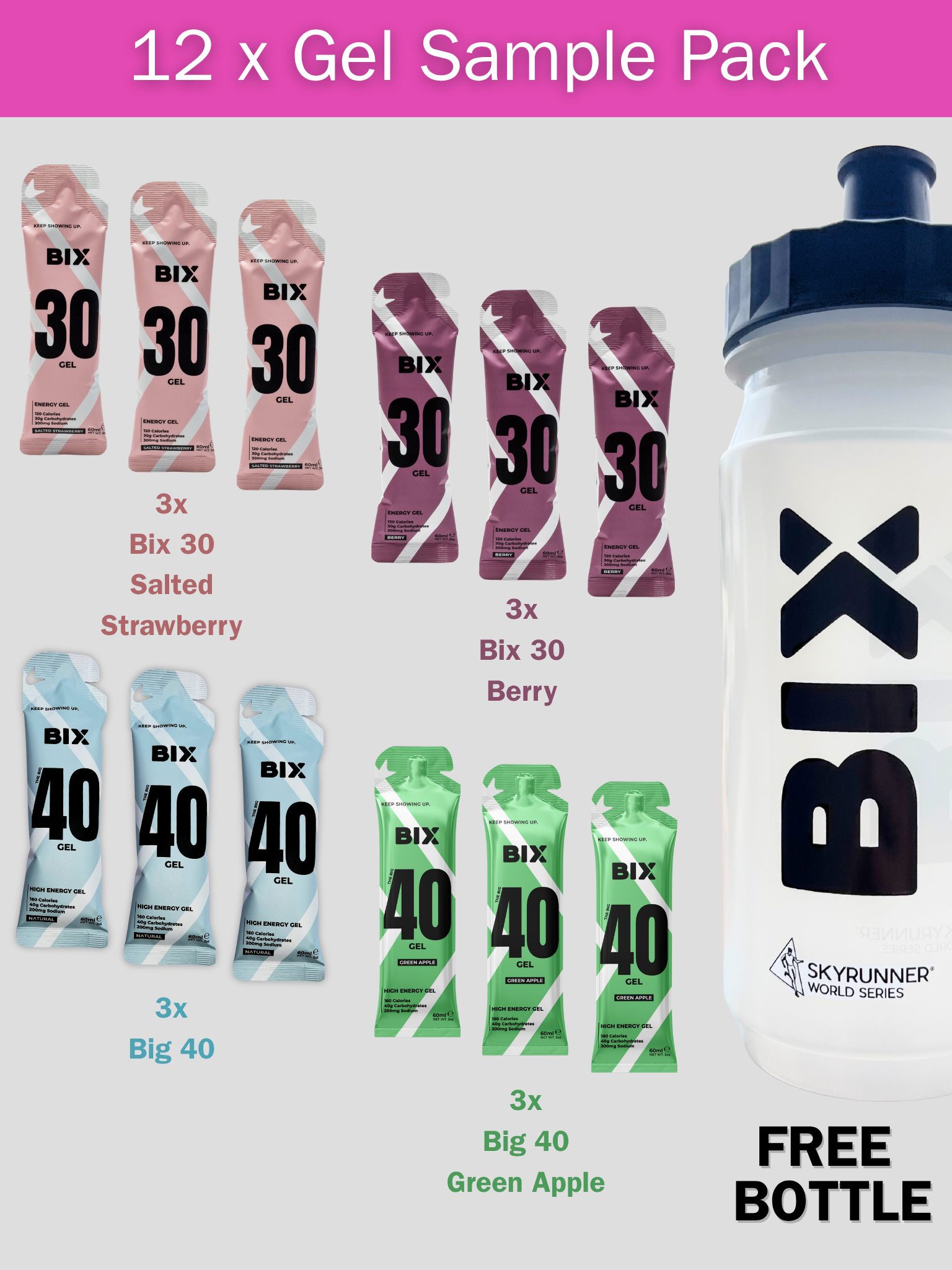 12 Gel Sample Pack + Free Bottle